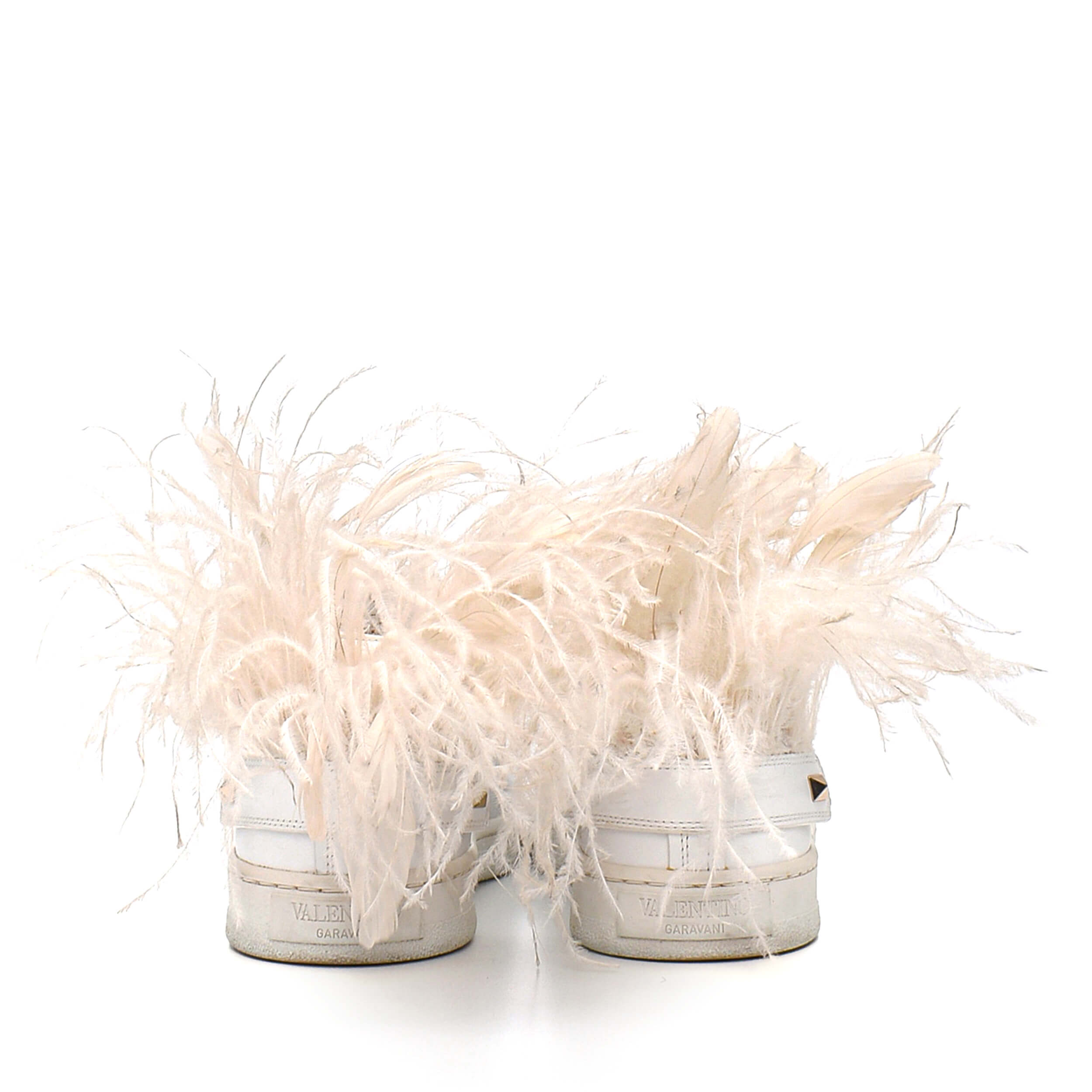 Valentino - White Feather Detail Sneakers